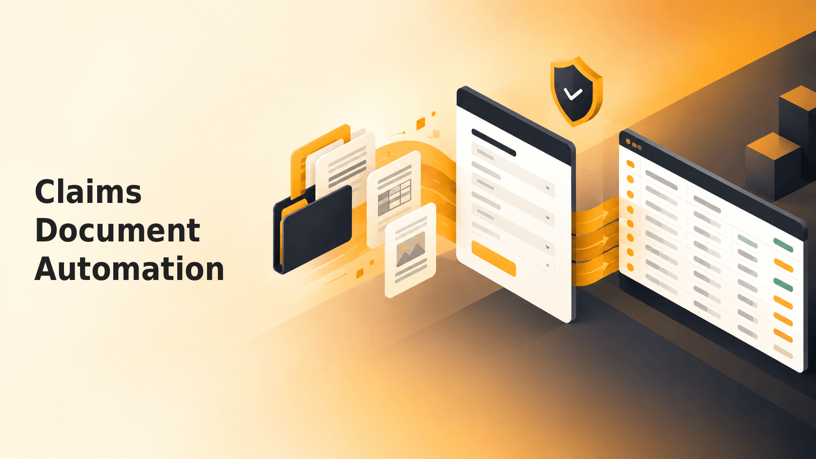 Claims document processing workflow across intake, triage, and settlement
