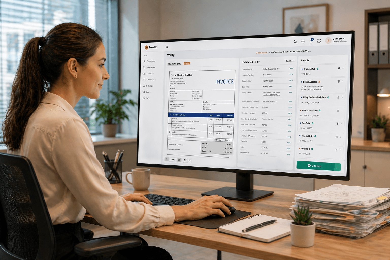 Small business document processing in Foxello